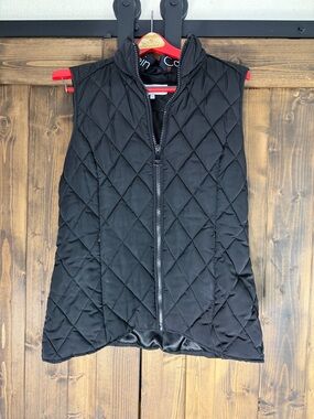 Calvin Klein Black Quilted Vest with Logo Label